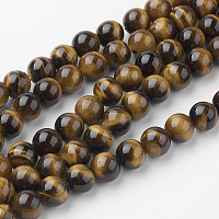 ARRICRAFT Natural Yellow Tiger Eye Bead Strands, Round, Grade A, 8~8.5mm, Hole: 1mm, about 45~47pcs/strand, 14.9 inches(38cm)