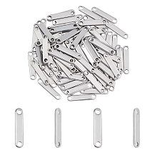 Unicraftale 304 Stainless Steel Links Connectors, Rectangle, Stainless Steel Color, 26x6x1mm, Hole: 3x3mm; 100pcs/box