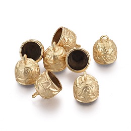 Tibetan Style Alloy Cord Ends, End Caps, Lead Free & Nickel Free & Cadmium Free, Thai Sterling Silver Plated & Real 18K Matte Gold Color, 18x15mm, Hole: 3mm; 2colors, 8pcs/color, 16pcs/box