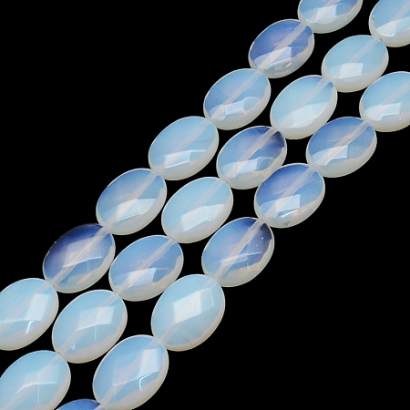 Arricraft Faceted Oval Opalite Beads Strands, 17x13x6mm, Hole: 1mm, about 13pcs/strand, 8.26 inches
