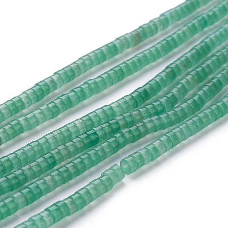 ARRICRAFT Natural Green Aventurine Beads Strands, Heishi Beads, Flat Round/Disc, 4~4.5x2.5mm, Hole: 0.7mm, about 167pcs/strand, 15.43 inches(39.2cm)