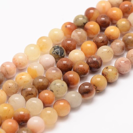 Arricraft Natural Topaz Jade Bead Strands, Round, 8mm, Hole: 1mm, about 48pcs/strand, 15.5 inches