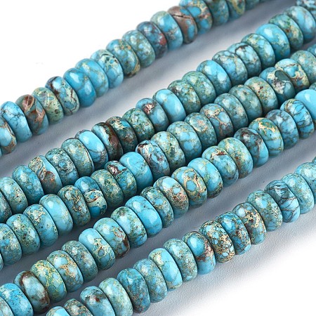 Arricraft Natural Imperial Jasper Beads Strands, Heishi Beads, Flat Round/Disc, 6x3mm, Hole: 1mm, about 141~143pcs/strand, 15.6~15.9 inches(39.7~40.5cm)