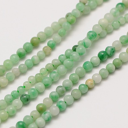 Arricraft Natural Gemstone Qinghai Jade Round Beads Strands, 2mm, Hole: 0.8mm, about 184pcs/strand, 16 inches