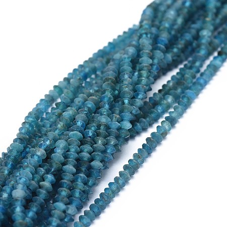 ARRICRAFT Natural Apatite Beads Strands, Faceted, Rondelle, 2.5~3.5x1.5mm, Hole: 0.6mm, about 90pcs/strand, 15.35(39cm)