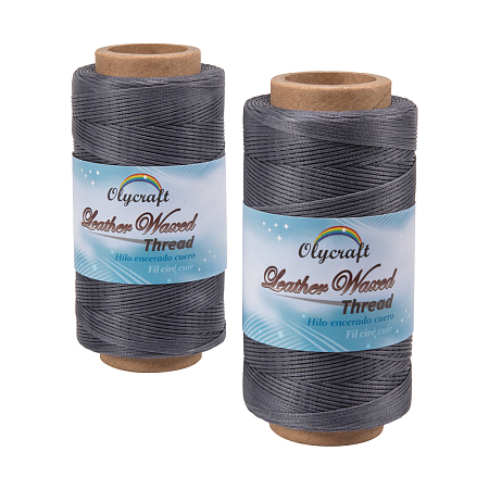 Olycraft Waxed Polyester Cord, Gray, 0.8mm; about 260m/roll