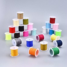 PandaHall Elite 25 Colors 0.8mm Nylon Chinese Knotting Cord Nylon Beading String Knotting Cord Shamballa Macrame Thread Cord, 250yards Totally