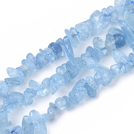 ARRICRAFT Natural Aquamarine Beads Strands, Chip, Grade A, 5~15x5~10x2~7mm, Hole: 1mm, about 130~140 pcs/Strand, 15.75 inches(40cm)