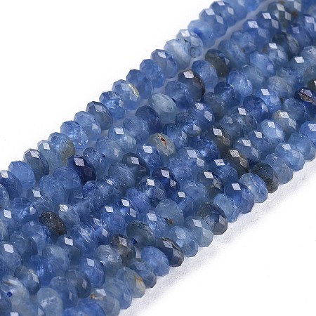 Arricraft Natural Kyanite/Cyanite/Disthene Beads Strands, Grade AAA, Rondelle, Faceted, 4x2mm, Hole: 0.7mm, about 205pcs/strand, 15.75 inches(40cm)