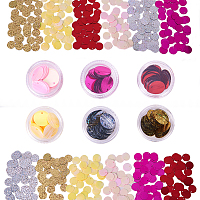 Olycraft Ornament Accessories Plastic Paillette/Sequins Charms, Flat Round, Mixed Color, 12~13x0.1mm, Hole: 1.4mm