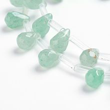 ARRICRAFT Natural Green Aventurine Beads Strands, teardrop, Faceted, 9x6mm, Hole: 1mm, about 38~44pcs/strand, 16.1 inches~18.1 inches(41~46cm)