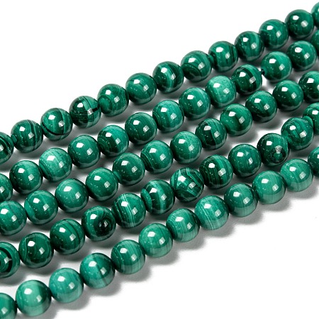 ARRICRAFT Natural Malachite Beads Strands, Round, 6mm, Hole: 1mm, about 63pcs/strand, 15.7 inches(40cm)