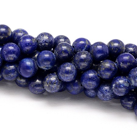 Arricraft Natural Lapis Lazuli Round Beads Strands, 4mm, Hole: 0.8mm, about 89pcs/strand, 15.5 inches
