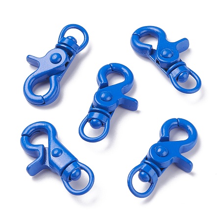 ARRICRAFT About 30 Pieces Brass Swivel Clasps Swivel LanyardsTrigger Snap Hooks Strap 42x21.5~22x8mm for Keychain, Key Rings, DIY Bags and Jewelry Findings Spray Paint Clasps RoyalBlue