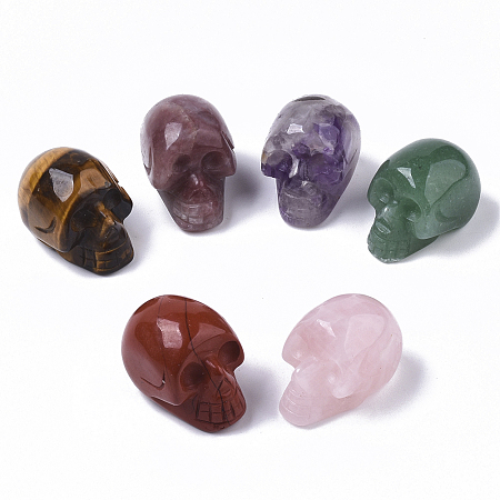 ARRICRAFT Halloween Natural Gemstone Beads, No Hole/Undrilled, Skull, 18~20x16.5~18x24~25mm