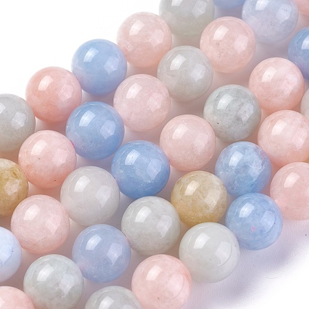 ARRICRAFT Natural Morganite Beads Strands, Dyed, Round, 6mm, Hole: 1mm, about 63pcs/strand, 14.7~14.9 inches(37.5~38cm)