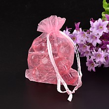 Honeyhandy Organza Gift Bags with Drawstring, Jewelry Pouches, Wedding Party Christmas Favor Gift Bags, Hot Pink, Size: about 8cm wide, 10cm long