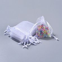 Organza Gift Bags, White, 7x5cm