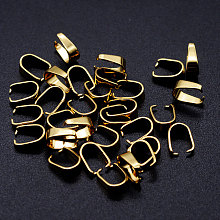 Honeyhandy 201 Stainless Steel Snap on Bails, Real 18k Gold Plated, 7x5x3mm, Pin: 0.5mm