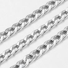 ARRICRAFT Aluminium Twisted Chains Curb Chains, Unwelded, Lead Free and Nickel Free, Oxidated in Silver, Size: about Chain: 9mm long, 5mm wide, 1.5mm thick