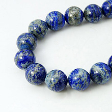 Honeyhandy Natural Lapis Lazuli Beads Strands, Round, Royal Blue, 4mm, Hole: 0.8mm, about 95pcs/strand, 15.7 inch