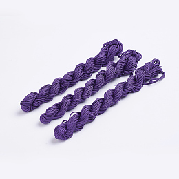 Honeyhandy Nylon Thread, Nylon Jewelry Cord for Custom Woven Bracelets Making, Purple, 2mm, about 13.12 yards(12m)/bundle, 10bundles/bag, about 131.23 yards(120m)/bag