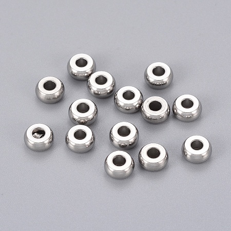 Honeyhandy 304 Stainless Steel Beads, Rondelle, 6x3mm, Hole: 2.5mm