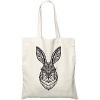 FINGERINSPIRE Canvas Tote Bag Shopping Bags (15x13 Inch, Sketch Rabbit Pattern) Beach Bag, Bridesmaid Gifts for Women, Kitchen Reusable Grocery Bags, Book Tote for Student