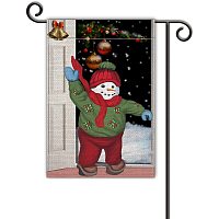 GLOBLELAND 12 x 18 Inch Christmas Snowman Garden Flag Vertical Double Sided Christmas Welcome Home Garden Flag for Home Garden Yard Office Decoration, Colorful