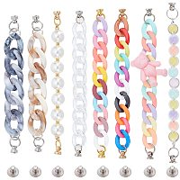 CHGCRAFT 8Pcs Phone Case Chain Beaded Secure Mobile Phone Finger Starp Drop Resistance Phone Grip Holder for DIY Phone Case Accessory