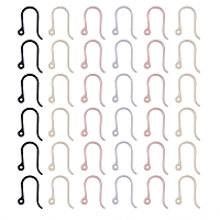 PandaHall Elite 120pcs 4 Color Non-Allergenic Plastic Earring Hooks Ear Wire Hooks Earring Findings for DIY Jewelry (White Smoke, Misty Rose, Black, Old Lace)