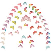 SUNNYCLUE 48Pcs 12 Colors Acrylic Mermaid Tail Charms Flatback Pendants Colorful Transparent Beach Sea Animal Charm Accessories for Women Beginners DIY Earring Bracelet Necklace Jewellery Making