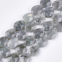 Honeyhandy Natural Labradorite Beads Strands, Faceted, teardrop, 18x13~13.5x5.5~6mm, Hole: 1.2mm, about 11pcs/strand, 7.8 inch