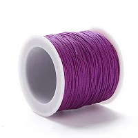 Honeyhandy Braided Nylon Thread, DIY Material for Jewelry Making, Medium Violet Red, 0.8mm, 100yards/roll