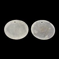 Honeyhandy Flat Round Capiz Shell Pendants, WhiteSmoke, 30x0.5~1mm, Hole: 1.5mm