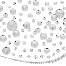 PandaHall Elite 120Pcs 3 style Spray Painted Acrylic Beads, Matte Style, Round, Silver, 120Pcs 3 style 4~10mm