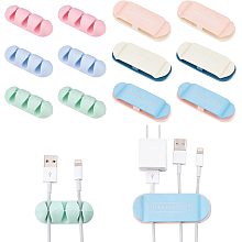 CHGCRAFT 12Pcs 6 Style 52.5mm 30mm Cable Holder Clips Adhesive Cable Hooks with Adhesive Tapes Cord Organizer for Desktop USB Charging Cable Nightstand Power Cord Mouse Cable Wire PC Office Home