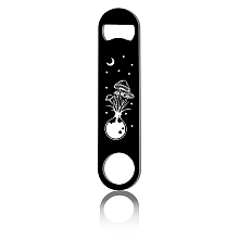 CREATCABIN 7" Funny Bottle Opener Mushroom Moon Star Flat Speed Openers Stainless Steel Heavy Duty For Bar Pub Beer Bartenders Home Kitchen Father's Day Valentine Birthday Gifts Easy To Use, Black