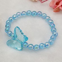 Honeyhandy Transparent Acrylic Kids Bracelets for Children's Day Gift, Light Sky Blue, 45mm