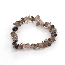 Honeyhandy Chips Natural Smoky Quartz Beaded Stretch Bracelets, 1-3/4 inch(4.5cm)