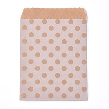 Honeyhandy Kraft Paper Bags, No Handles, Food Storage Bags, BurlyWood, Polka Dot Pattern, 18x13cm