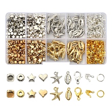 DIY Jewelry Making Finding Kit, Including CCB Plastic Beads & Pendants, Alloy Beads & Lobster Claw Clasps, Iron Jump Rings & Bead Tips, Mixed Color, 580pc/box