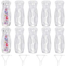 BENECREAT 12 Packs 5ml Empty Lip Gloss Tube Candy Shape Refillable Plastic Lip Balm Bottles(Clear) Cream Jar with 4pcs Funnel Hopper for Lipstick Samples Storage