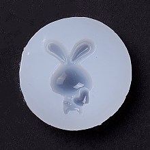 Honeyhandy Rabbit DIY Silicone Molds, Resin Casting Molds, For UV Resin, Epoxy Resin Jewelry Making, White, 38.5x8mm, Inner Diameter: 21x17mm