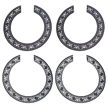 SUPERFINDINGS 4Pcs 2 Colors Guitar Soundhole Decal Wood Soundhole Rosette Inlay Sound Hole Decal for Classical Guitar Ukulele