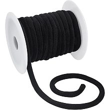 OLYCRAFT 11 Yards 8mm Soft Velvet Round Cord Black Velvet Cord String Velvet Ribbon Velvet Craft Thread Cord Trim with Spool for Christmas Decorations Jewelry Making Sewing Accessories