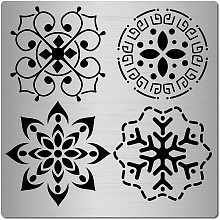 GORGECRAFT 6.3 Inch Metal Flower of Life Stencil Stainless Steel Mandala Painting Reusable Template Journal Tool for Painting, Wood Burning, Pyrography and Engraving