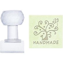 PandaHall Elite Handmade Soap Stamp Flower Acrylic Stamp with Handle Tree Soap Embossing Stamp Soap Chapter Imprint Stamp for Handmade Soap Cookie Clay Pottery Stamp Biscuits Gummier Making Projects