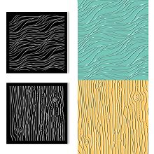 BENECREAT 2PCS Acrylic Wood Grain Textured Mat, 4x4inch Wave Polymer Clay Earrings Tools for Making Earrings Jewelry