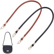 WADORN 2 Colors Leather Purse Strap, 24.4 Inch PU Leather Handbag Strap Short Bag Handle Replacement Shoulder Strap with Alloy Clasp Clutch Bag Top Handle DIY Satchel Purse Making Supplies